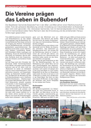 Die Vereine prägen das Leben in Bubendorf