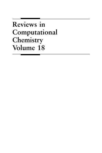 Reviews in Computational Chemistry Volume 18
