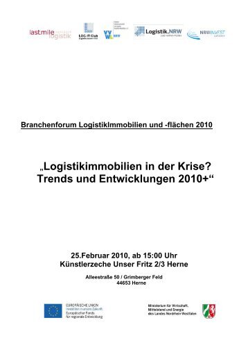 „Logistikimmobilien in der Krise? Trends und Entwicklungen 2010+ ...