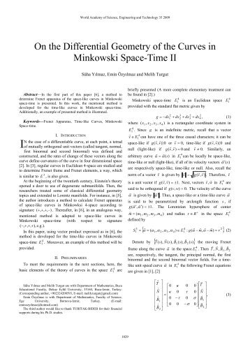 On the Differential Geometry of the Curves in Minkowski Space-Time II