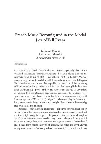 French Music Reconfigured in the Modal Jazz of Bill Evans - IIPC