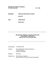 Provisional Suspension Decision - Sports Tribunal of New Zealand