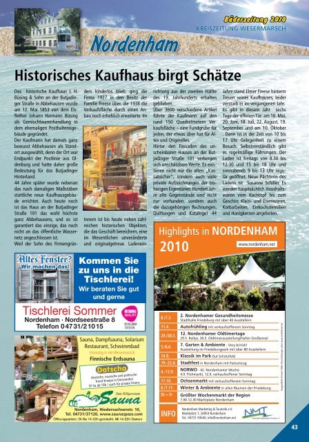 download [PDF, 38,56 MB] - Kreiszeitung Wesermarsch