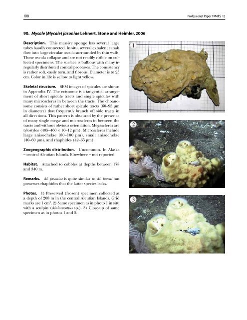 A guide to the deep-water sponges of - NMFS Scientific Publications ...