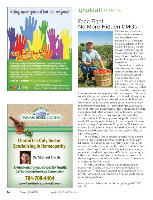 October 2012 Issue - Natural Awakenings Magazine Charlotte