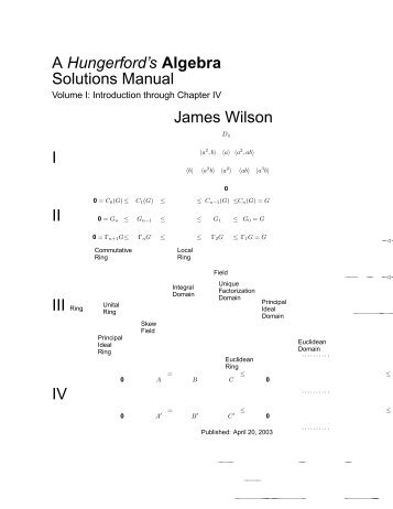 A Hungerford's Algebra Solutions Manual James Wilson I II III ... - CMM