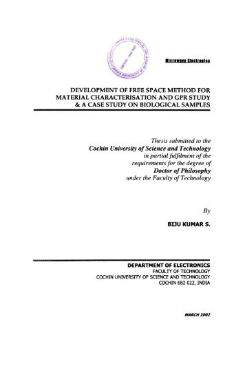 Development of Free Space Method for Material Characterisation ...
