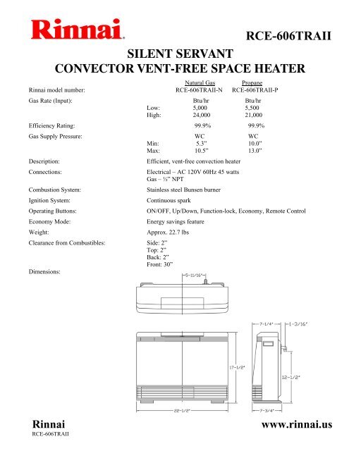 rce-606traii silent servant convector vent-free space heater