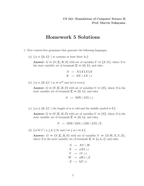 Homework 5 Solutions Njit Edu