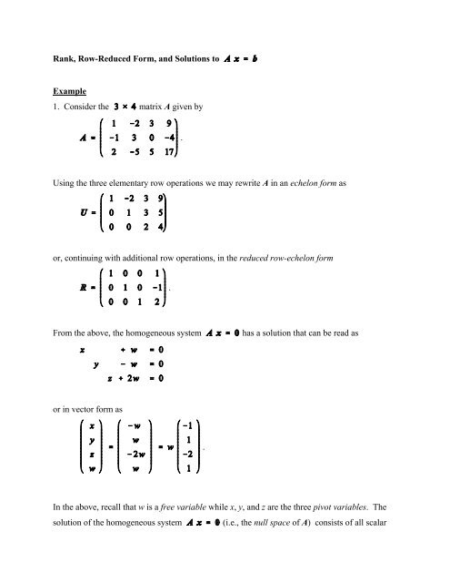 Rank Row Reduced Form And Solutions To Example 1 Consider rank-row-reduced-form-and-solutions-to-example-1-consider