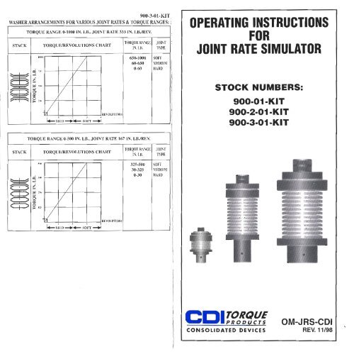 CDI Joint Rate Simulator Operation Manual.pdf Snap On Industrial