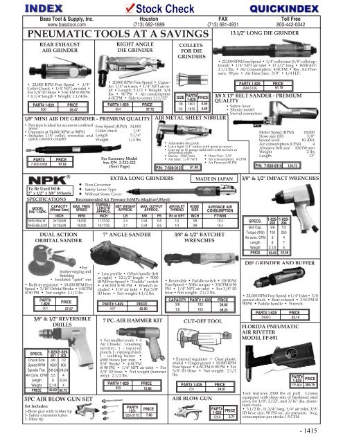 BASS CATALOG - bass tool & supply, inc.