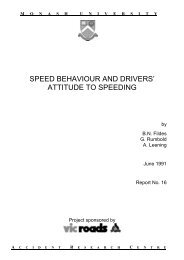 Speed behaviour and drivers' attitude to speeding - Monash University