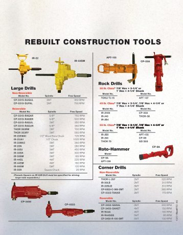 Rebuilt Construction Tools - Michigan Pneumatic Tool, Inc.