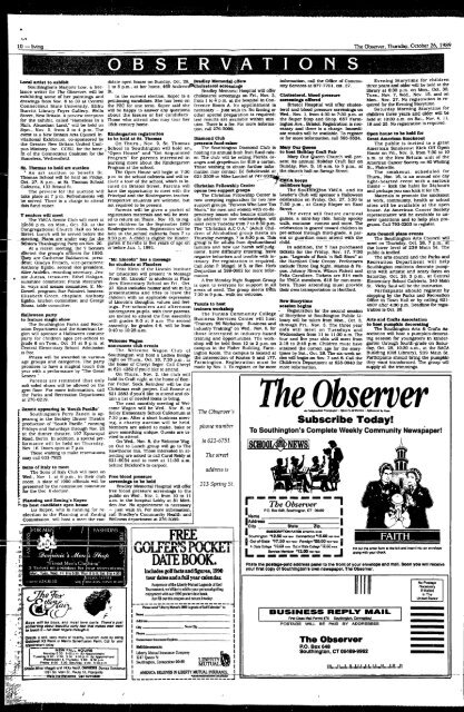 The Observer - Southington Library and Museum