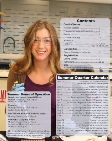 Contents Summer-Quarter Calendar - Wenatchee Valley College