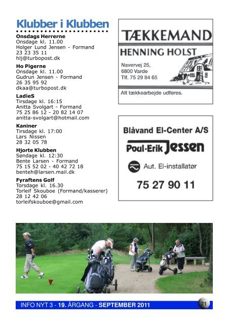 Info Nyt 3 2011 - Blåvandshuk Golfklub