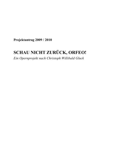 schau nicht zurück, orfeo! - Internationales Kammermusikfestival ...