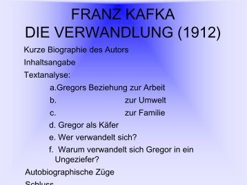 FRANZ KAFKA DIE VERWANDLUNG - Liceo Quadri