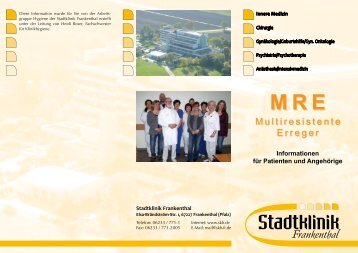 Flyer MRE - Multiresistente Erreger - Stadtklinik Frankenthal