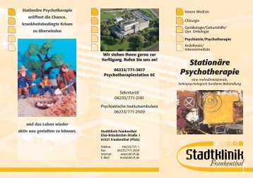 Stationäre Psychotherapie - Stadtklinik Frankenthal