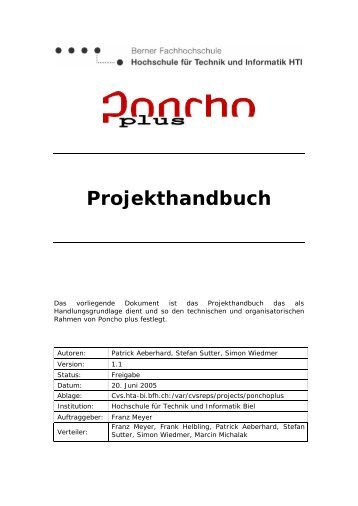 Projekthandbuch der Semesterarbeit - Berner Fachhochschule