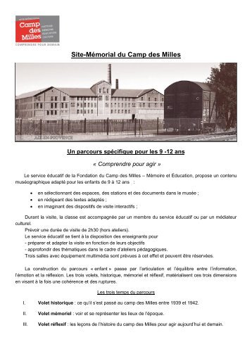 Site-Mémorial du Camp des Milles - Académie d'Aix-Marseille