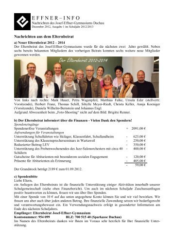 Effner-Info Dezember 2012 - Josef-Effner-Gymnasium