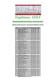 Ergebnisse GOLF - Polizei Golf