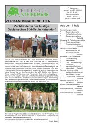 VERBANDSNACHRICHTEN - Rinderzucht Steiermark