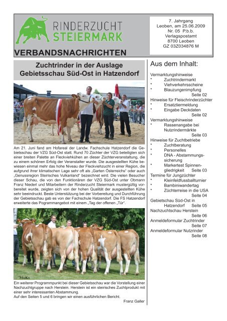 VERBANDSNACHRICHTEN - Rinderzucht Steiermark