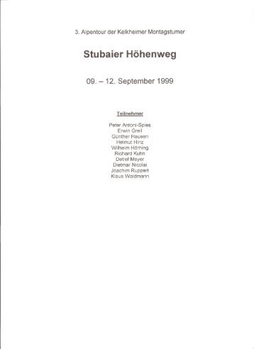 Stubaier Höhenweg - SG Kelkheim