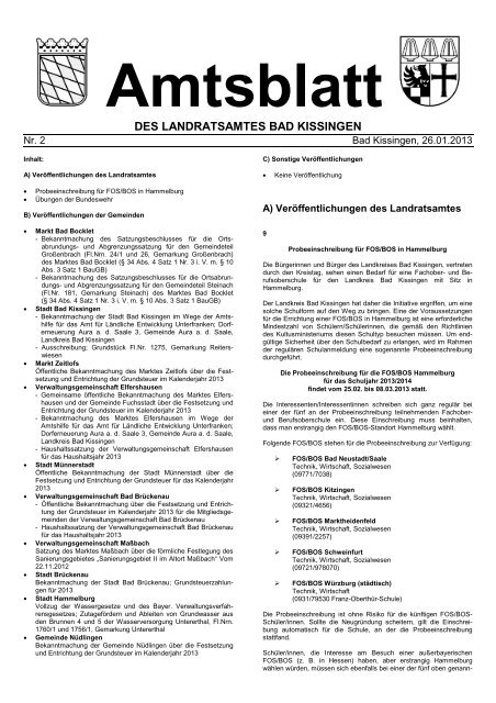 Amtsblatt Nr. 2 vom 26.01.2013 - Landkreis Bad Kissingen