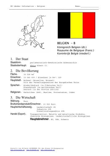 EU Länder Information - Belgien - Lehrerweb