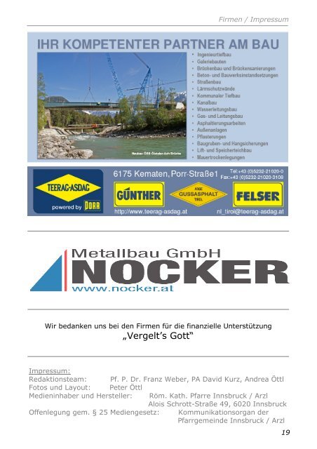 Ausgabe Nr2 2011 - Pfarrgemeinde Innsbruck Arzl