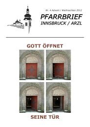 Ausgabe Nr4 2012 - Pfarrgemeinde Innsbruck Arzl