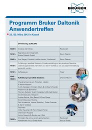 Programm Bruker Daltonik Anwendertreffen