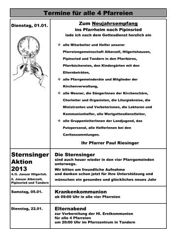 Sonstige Termine und Infos Januar 2013 für alle