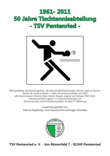 1961- 2011 50 Jahre Tischtennisabteilung - TSV Pentenried -