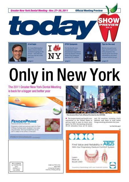 The 2011 Greater New York Dental Meeting is back ... - Dental Tribune