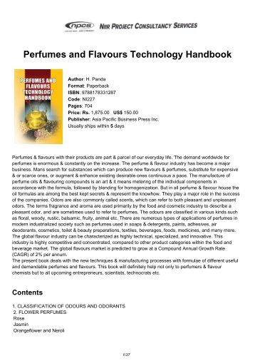 Perfumes and Flavours Technology Handbook - NIIR.org