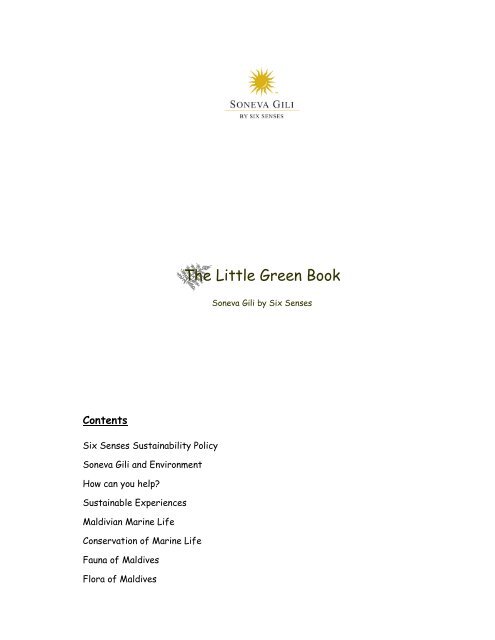 The Little Green Book - Six Senses Resorts & Spas