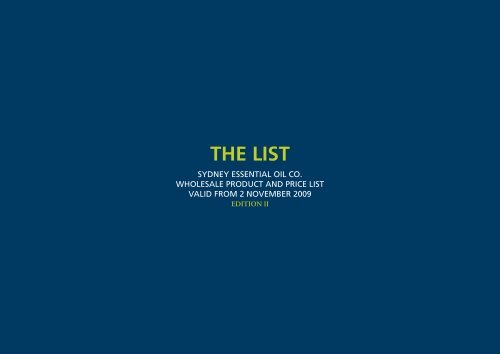 THE LIST - Sydney Essential Oil Co.