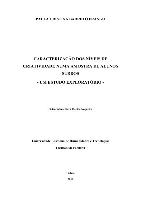 Dissertação Mes ... Educação_Paula Frango.pdf - ReCiL