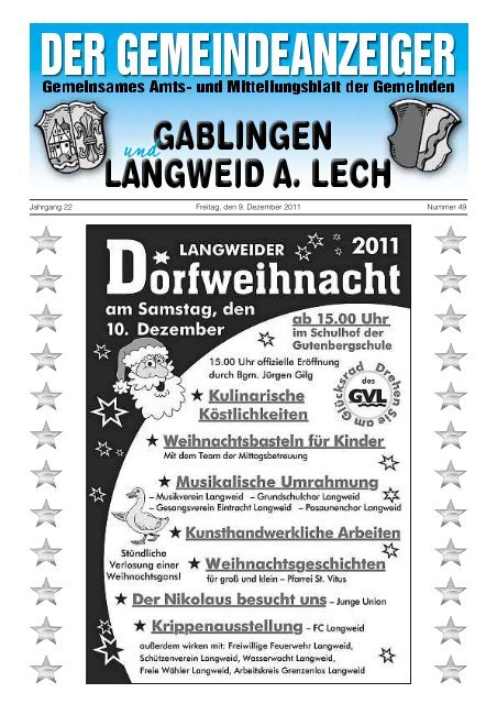 Jahrgang 22 Freitag Den 9 Dezember 2011 Nummer 49