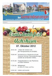 Erntedankfest Achsheim