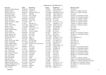 Deaths S - Calaveras Genealogical Society
