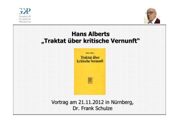 Hans Alberts „Traktat über kritische Vernunft“ - Gesellschaft für ...
