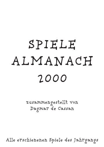 Spiele Almanach 2000 - Österreichisches Spiele Museum