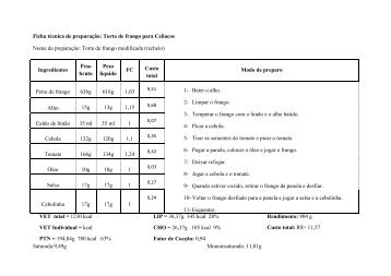 Ficha técnica de preparação: Torta de frango para Celiacos Nome ...